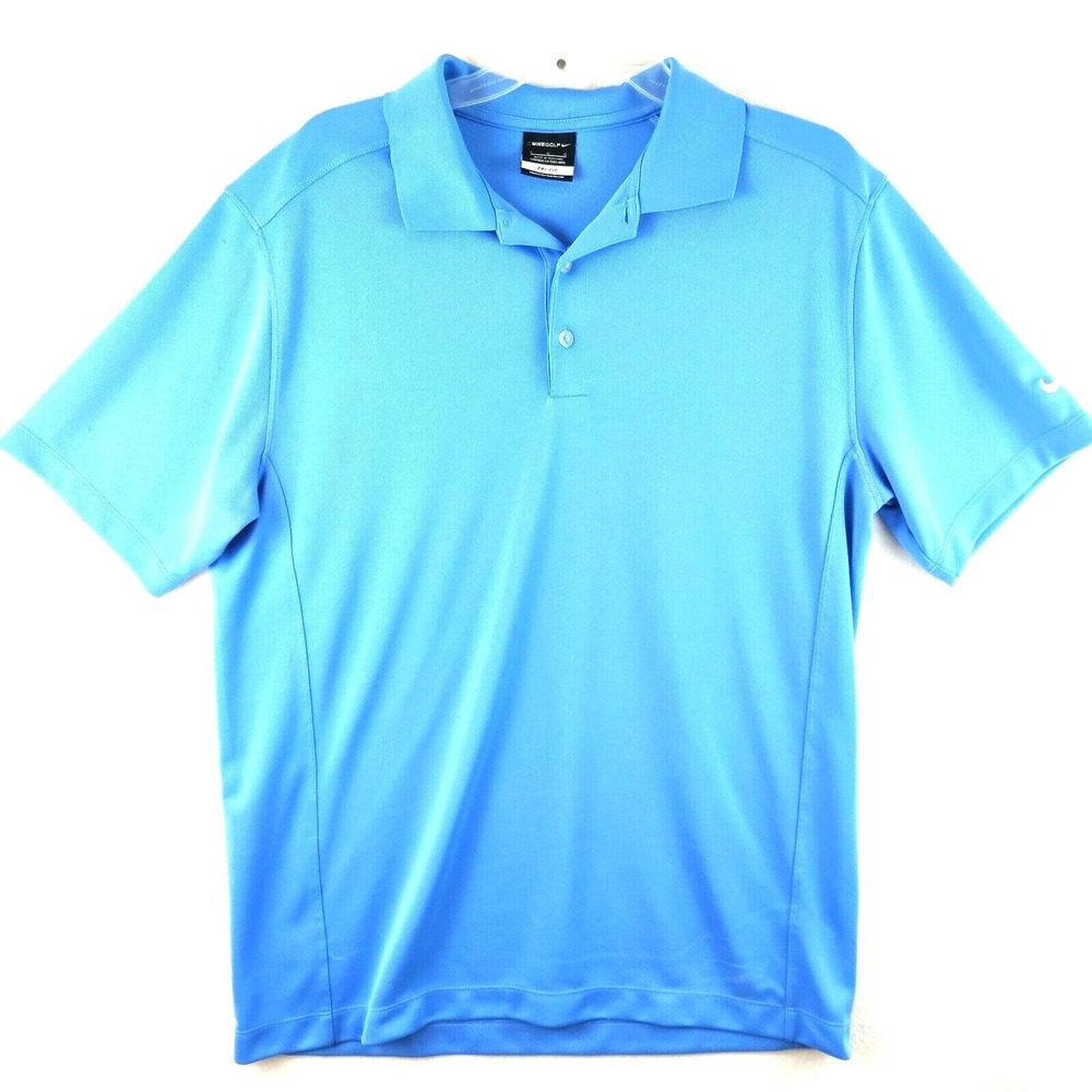 Nike Golf Dri-Fit Mens Large Golfer Polo Shirt Blue Size L